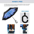 Top quality striped reverse parasol inverted umbrella for outdoor